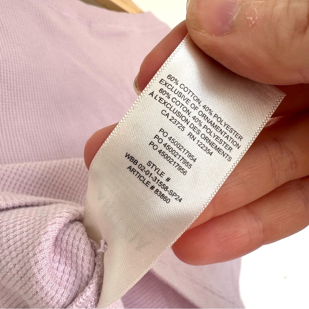 Aritzia Sunday Best Baby Waffle Cropped T-shirt - Picture 6 of 7
